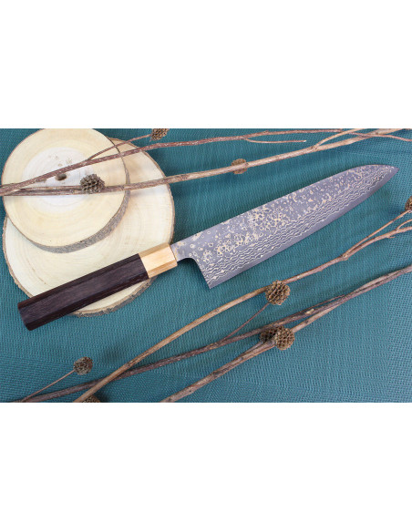 Takeshi Saji VG10 Gold 24cm handgjord japansk kockkniv