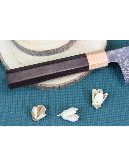Faca de chef japonesa Takeshi Saji VG10 Gold 24cm feita à mão