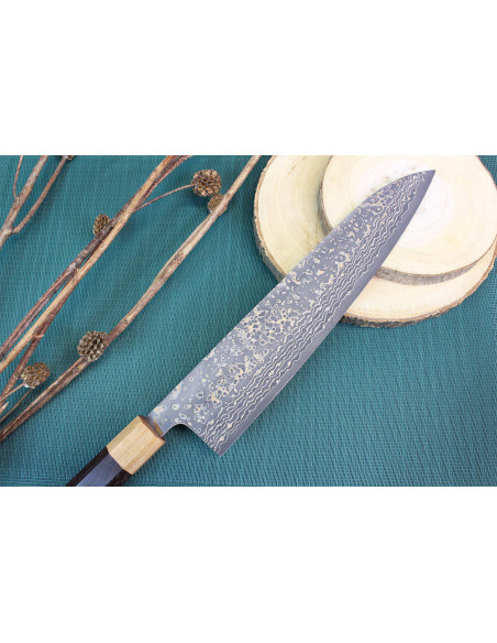 Takeshi Saji VG10 Gold 24cm käsintehty japanilainen keittiöveitsi