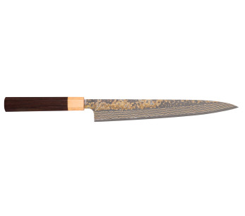 Takeshi Saji VG10 Gold 27cm sujihiki japans handgemaakt mes