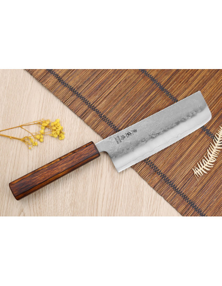 Wusaki Yoshi G3 oak 16,5cm japanese handmade nakiri knife