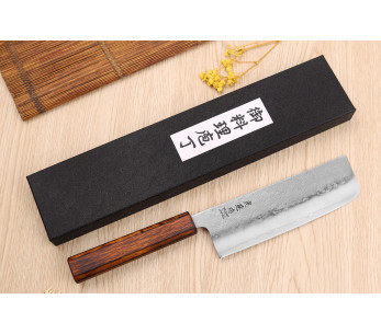 Wusaki Yoshi G3 tammi 16,5cm japanilainen käsintehty nakiriveitsi 2