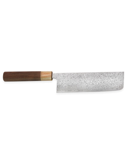 Tsunehisa SLD Damaskus palisander japansk nakiri-kniv 16,5 cm