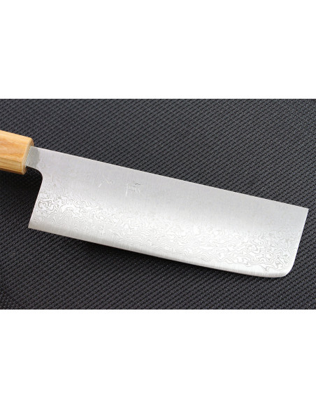 Tsunehisa SLD Damaskus palisander japansk nakiri-kniv 16,5 cm