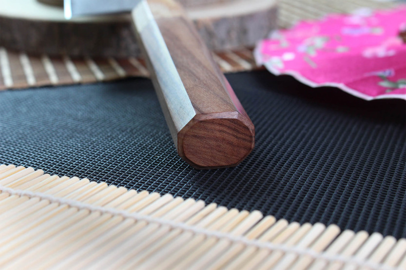 Tsunehisa SLD Damaskus palisander japansk nakiri-kniv 16,5 cm