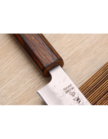 Japanisches handgefertigtes Universalmesser Wusaki Yoshi G3 Eiche 14cm