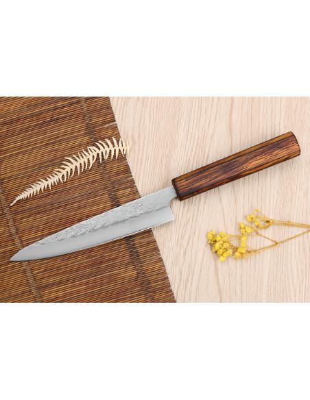 Wusaki Yoshi G3 roble 14cm cuchillo universal japonés hecho a mano