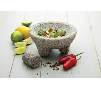 Mexicaans grijs granieten vijzel en stamper 20x10cm MasterClass 2