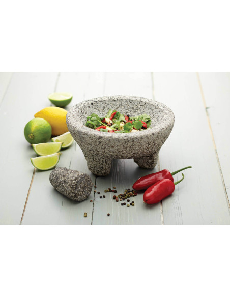 Mexican grey granite mortar and pestle 20x10cm MasterClass