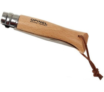 Opinel Origines n°08 veitsi 8.5cm pyörivä terä luonnollinen kahva + johto 2