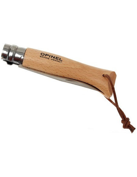 Origins opinel coltello n°08 8,5 cm lama rotante manico naturale + cordino