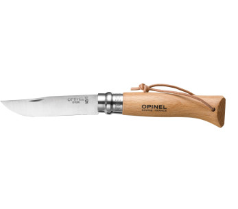 Opinel Origines n°08 veitsi 8.5cm pyörivä terä luonnollinen kahva + johto