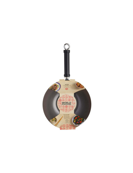 Wok antiadhésif Kitchen Craft acier carbone 26,5cm