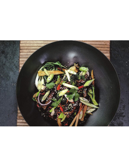 Wok antiadhésif Kitchen Craft acier carbone 26,5cm