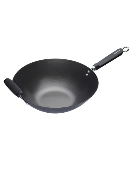 Wok antiadhésif Kitchen Craft acier carbone 36cm