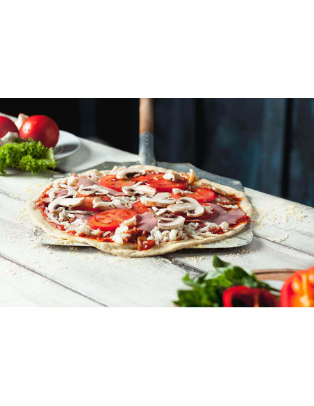 Peeling para pizzas Kitchen Craft 65x30,5cm metal e cabo de madeira