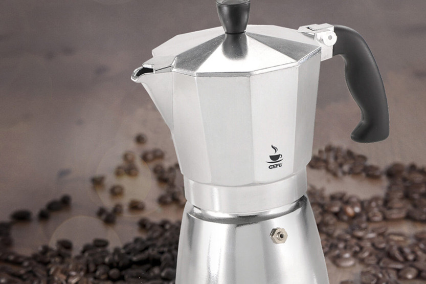 Italienische Kaffeemaschine Gefu Lucino aus Aluminium