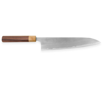 Cuchillo de cocinero japonés Yoshimi Kato AS Nashiji 24cm hecho a mano