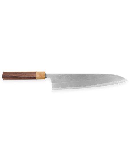 Coltello da cuoco giapponese fatto a mano Yoshimi Kato AS Nashiji da 24 cm