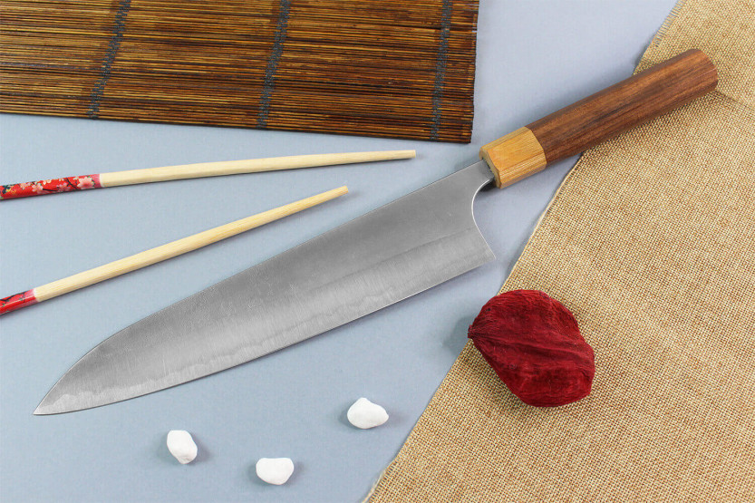 Yoshimi Kato AS Nashiji 24 cm håndlaget japansk kokkekniv
