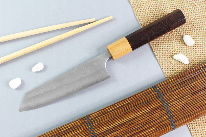 Faca ko-bunka japonesa de 13,5 cm Yoshimi Kato AS Nashiji feita à mão