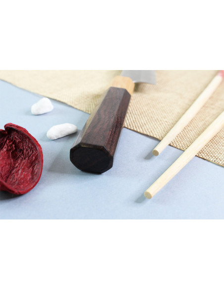 Japanisches handgefertigtes Ko-Bunka-Messer Yoshimi Kato AS Nashiji 13,5cm
