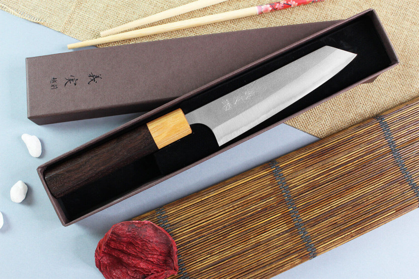 Yoshimi Kato AS Nashiji 13,5 cm håndlavet japansk ko-bunka-kniv