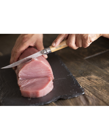 Opinel Effilé n°12 veitsi 12cm pyörivä terä pyökkipuinen kahva