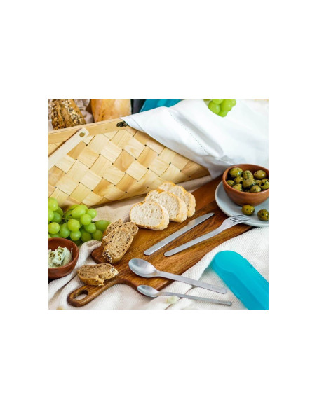 4 peças de Kuppels de aço inoxidável 18/0 Set 2 Go + estojo de arrumação