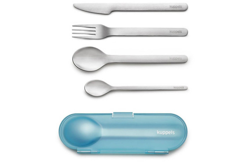 4 peças de Kuppels de aço inoxidável 18/0 Set 2 Go + estojo de arrumação