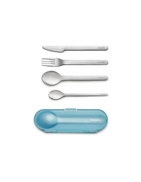 4 peças de Kuppels de aço inoxidável 18/0 Set 2 Go + estojo de arrumação