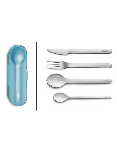 4 roestvrijstalen besteksets 18/0 Kuppels Set 2 Go + opbergkoffer