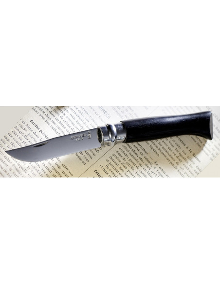 Opinel Luxury Knife N°08 Ebony håndtak og blad i rustfritt stål