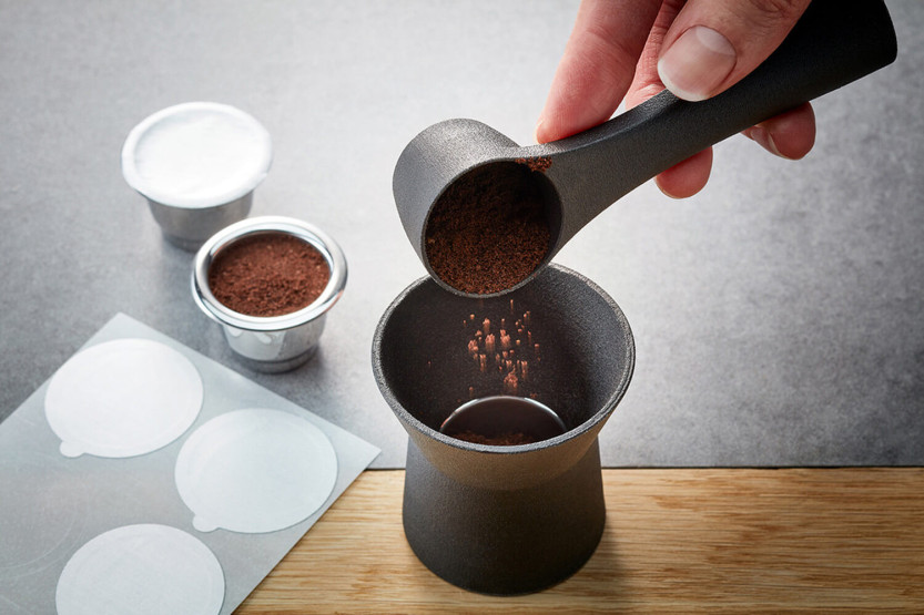 Kit para cápsulas de café reutilizables Gefu Conscio
