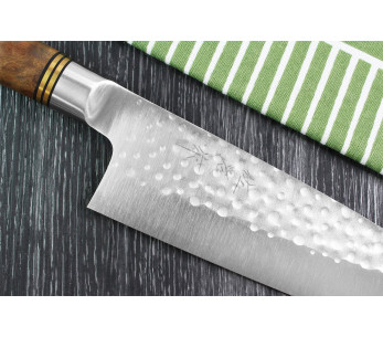 faca santoku japonesa de faca santoku forjada à mão de 16,5 cm Takeshi Saji R2 Tsuchime 2
