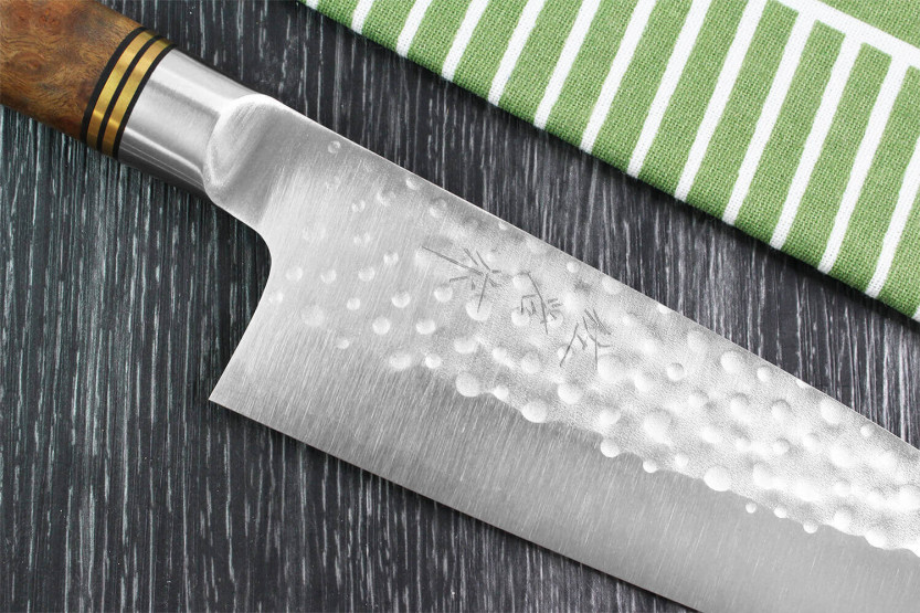 Takeshi Saji R2 Tsuchime 16.5cm Cuchillo santoku japonés forjado a mano
