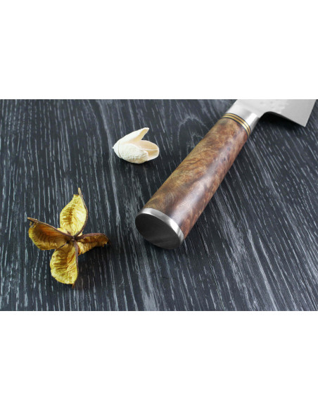 Takeshi Saji R2 Tsuchime 16,5cm Japans santoku mes Gesmeed santoku mes