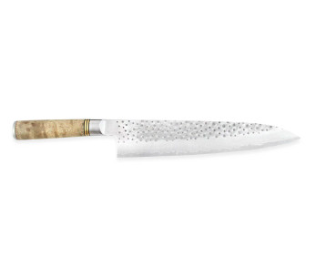 Coltello da chef giapponese forgiato a mano Takeshi Saji R2 Tsuchime da 24 cm