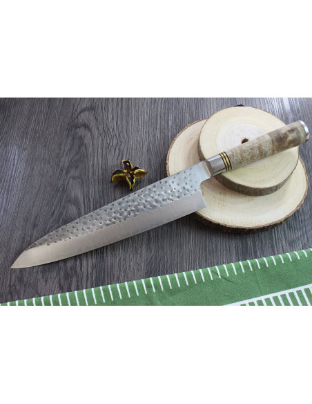 Takeshi Saji R2 Tsuchime 24 cm japansk smidd kokkekniv