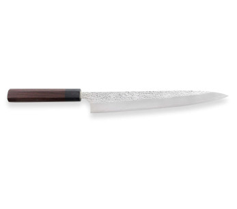 Hamret japansk sujihikikniv Yu Kurosaki Shizuku 27 cm stål SG2