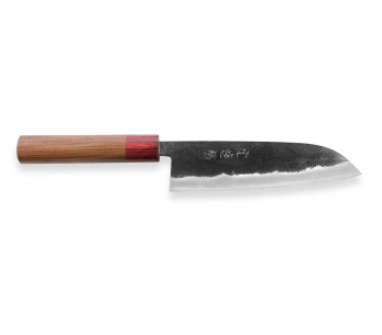 Wusaki Yuzo BS2 17cm Cuchillo santoku japonés hecho a mano