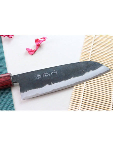 Wusaki Yuzo BS2 17cm handgemaakt Japans santoku mes