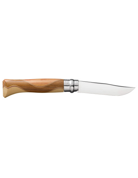 Opinel knife Chaperon n°8 blade 8,5cm handle 4 rare woods + case
