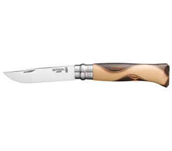 Opinel knife Chaperon n°8 blade 8,5cm handle 4 rare woods + case 2