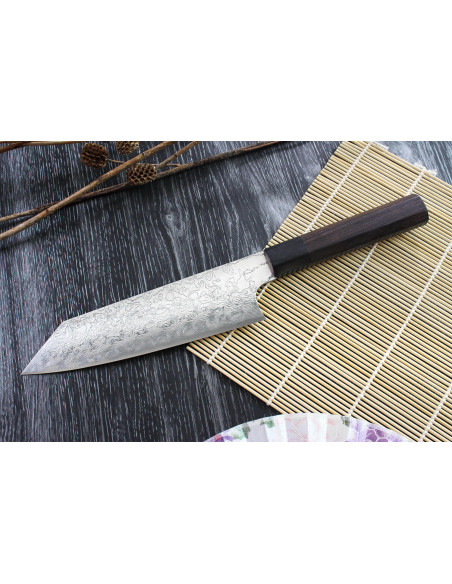 Faca bunka japonesa artesanal Takeshi Saji R2 Damascus 18cm