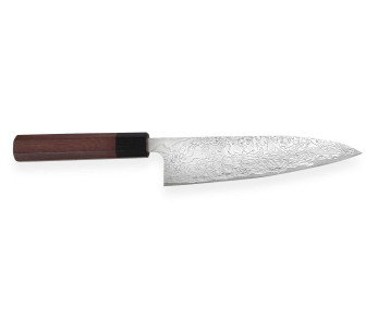 Coltello da cuoco giapponese fatto a mano Takeshi Saji R2 Damas 18 cm