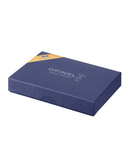 Opinel kniv Chaperon n°8 blad 8,5cm håndtak 4 sjeldne tresorter + etui