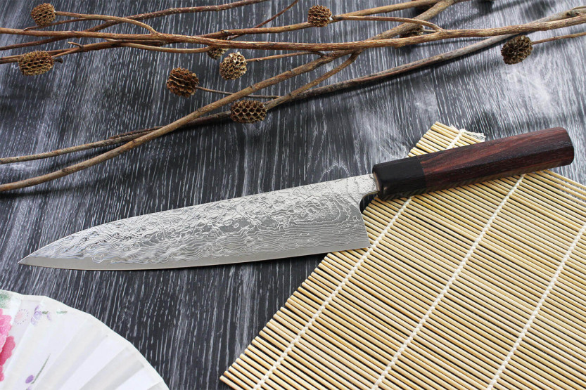 Takeshi Saji R2 Damas 21cm käsintehty japanilainen keittiöveitsi