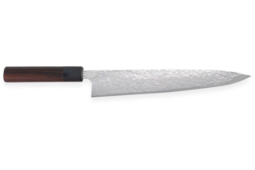 Takeshi Saji R2 Damaskus 24 cm håndlaget japansk sujihiki-kniv
