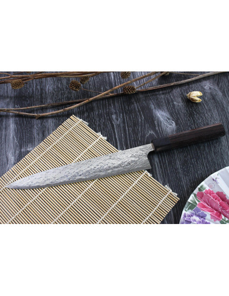 Takeshi Saji R2 Damasco 24 cm coltello giapponese sujihiki fatto a mano